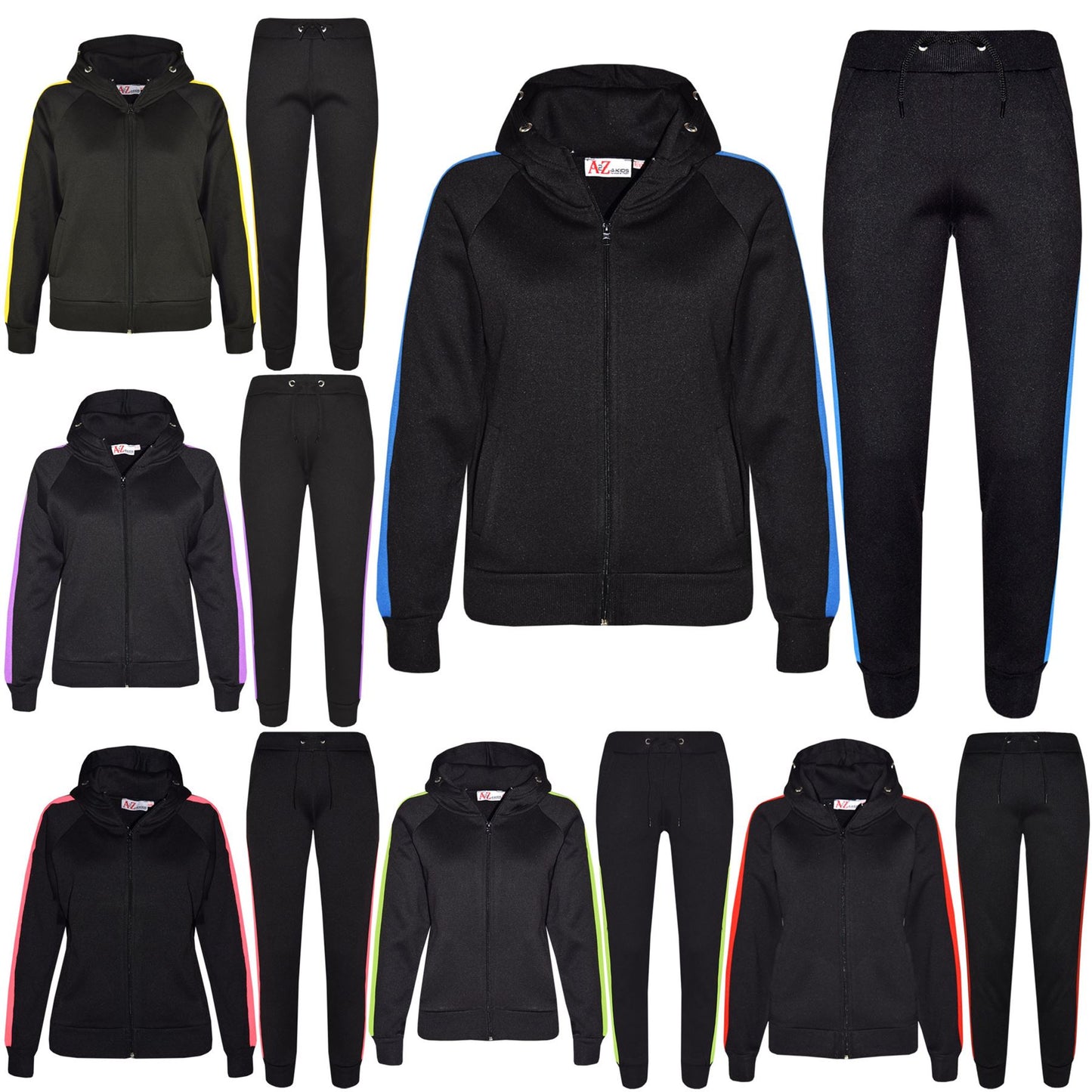 Kids Girls Boys Jogging Suit Fleece Hooded Hoodie Bottom Tracksuit Jogger 5-13Yr