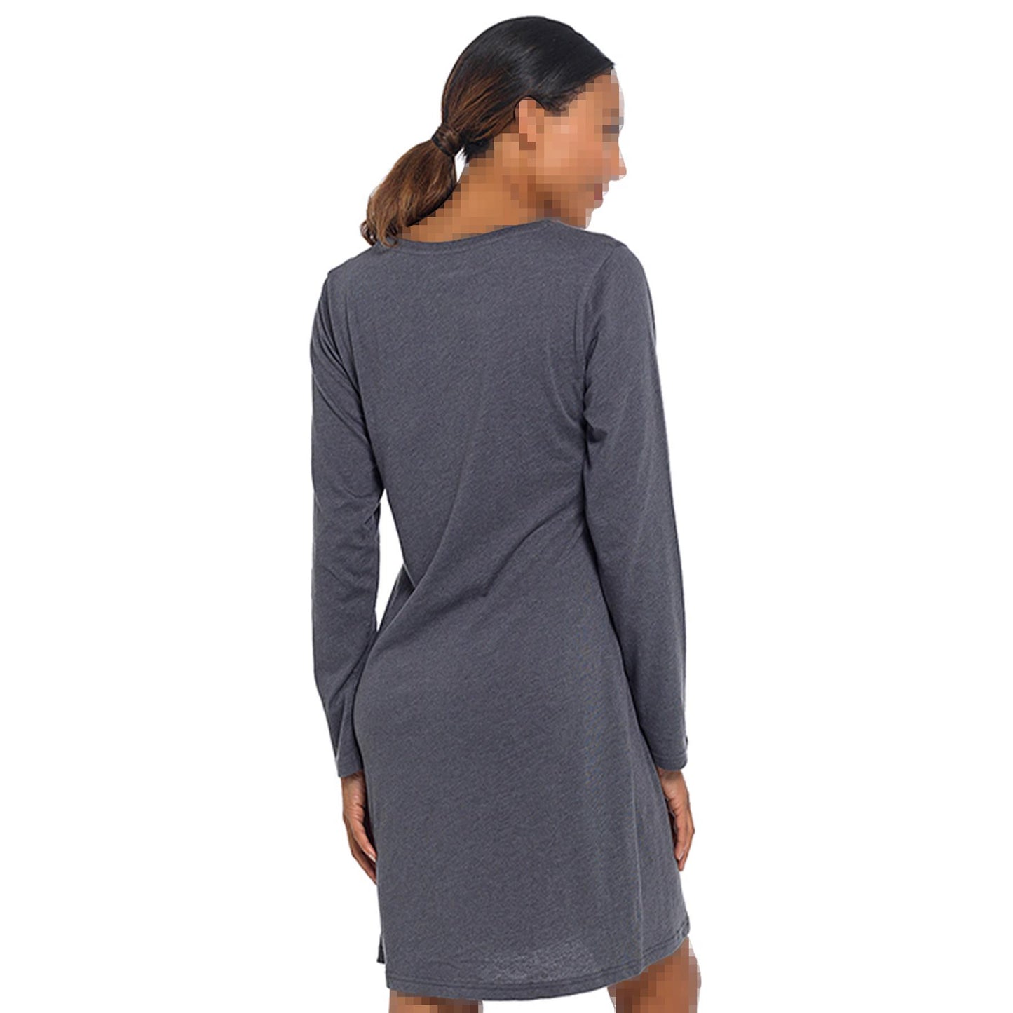 A2Z Ladies Long Sleeves Nightie Cotton Jersey Sleepwear Comfortable Nightshirts