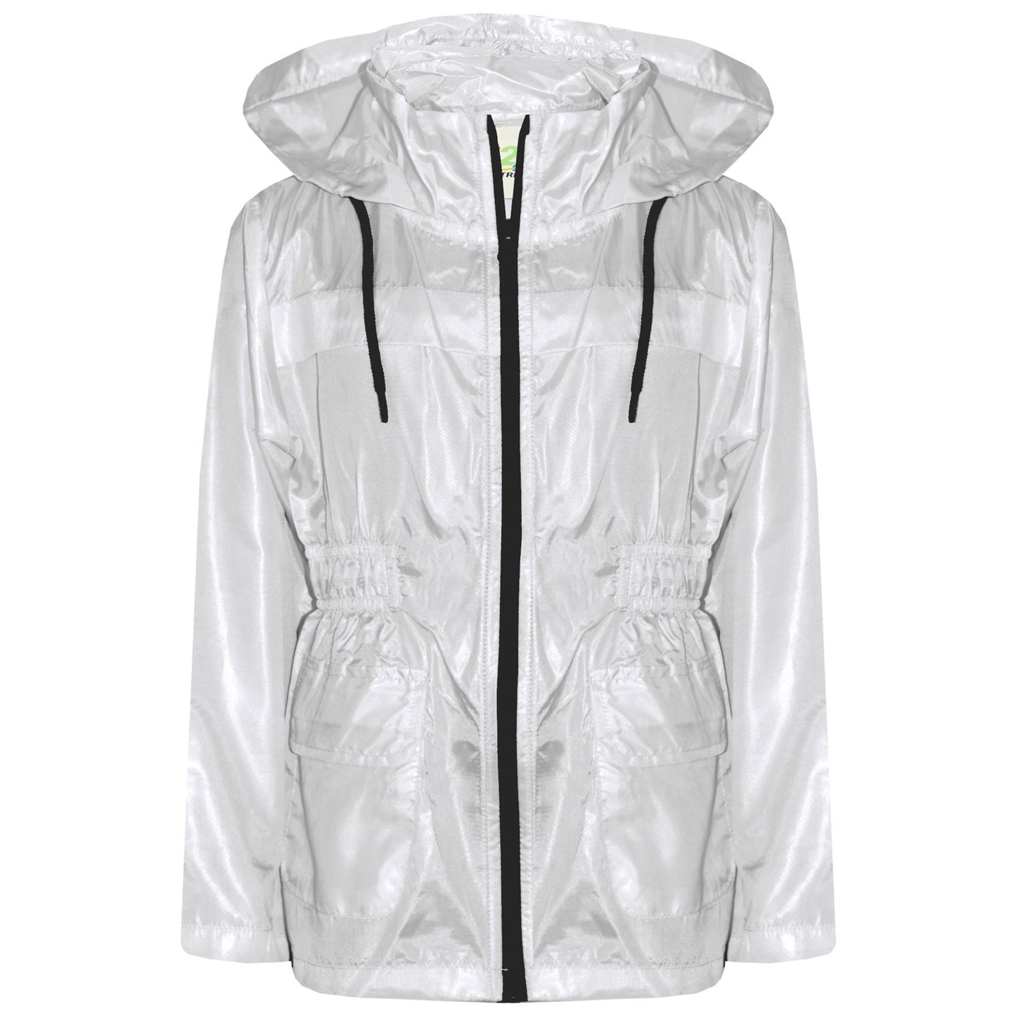 A2Z 4 Kids Unisex Raincoat Jackets White Windbreaker Waterproof Parka Shower Resistant Hooded Raincoat Childrens Girls Boys Age 5 6 7 8 9 10 11 12 13 Years