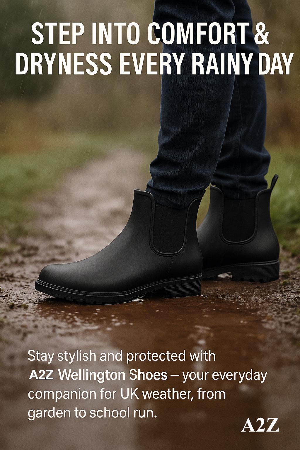 A2Z Ladies Girls Teens Wellington Ankle Boots Waterproof PVC Chelsea Rain Shoes