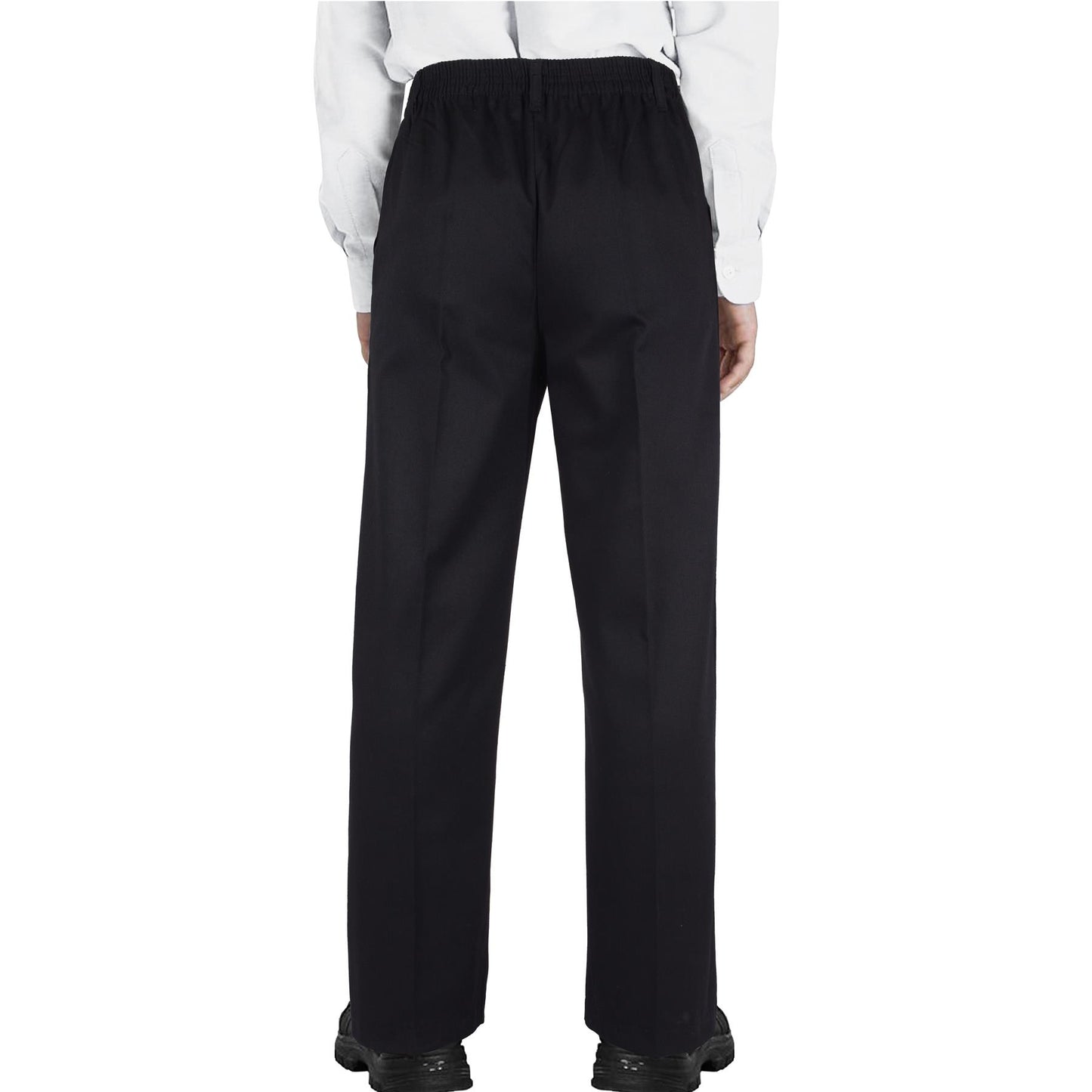 Kids Boys Pants Plain School Uniform Pull Up Regular Fit Elasticated Trouser