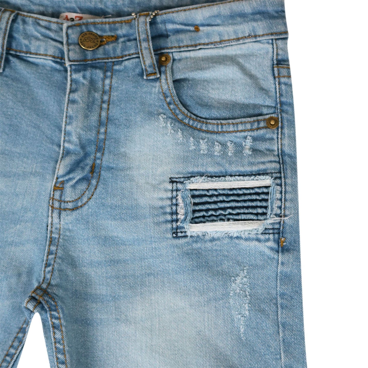 Kids Boys Ripped Light Blue Denim Shorts Comfort Stretch Jeans Trouser Pants