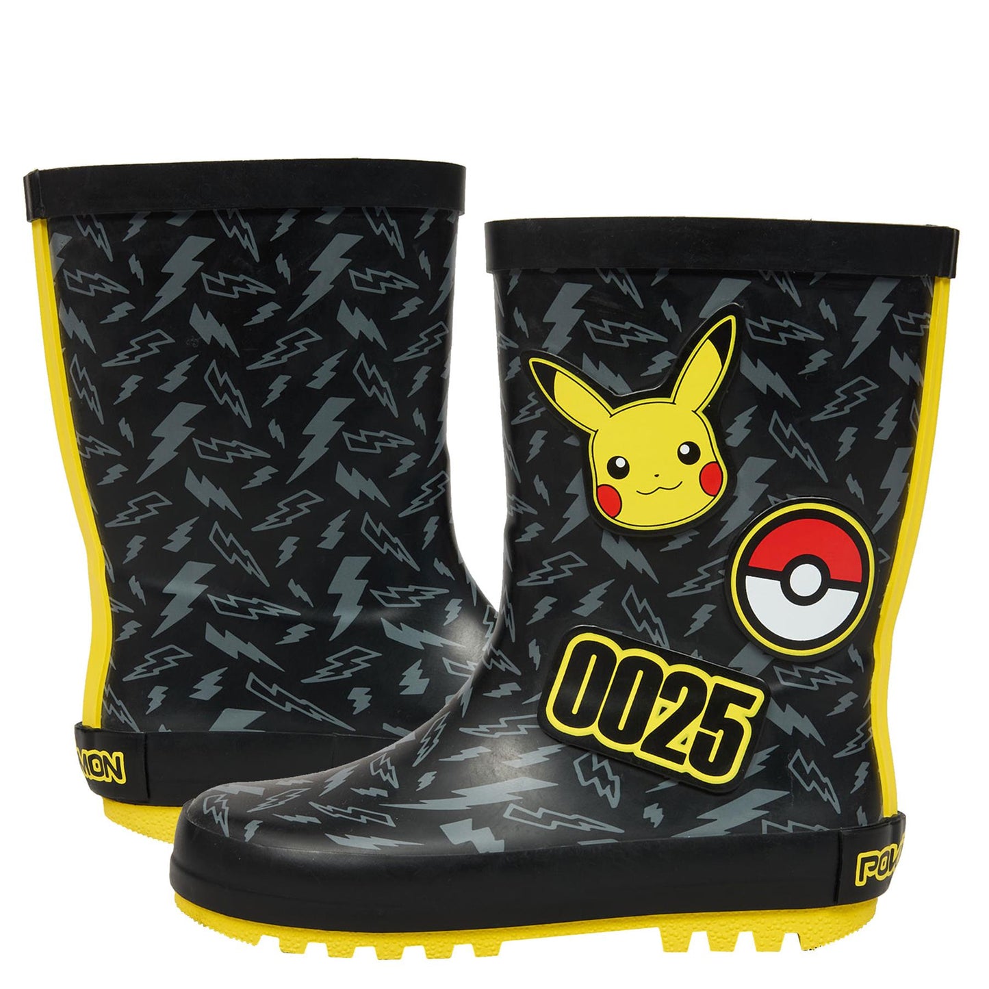 Officially Licensed Pokemon Pikachu 0025 Kids Wellies Lightning PVC Rain Boots