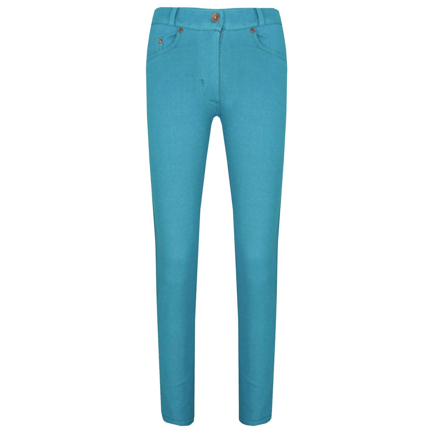 Kids Skinny Jeans Girls Stretchy Jeggings Fit Pants Coloured Trousers 5-13 Years