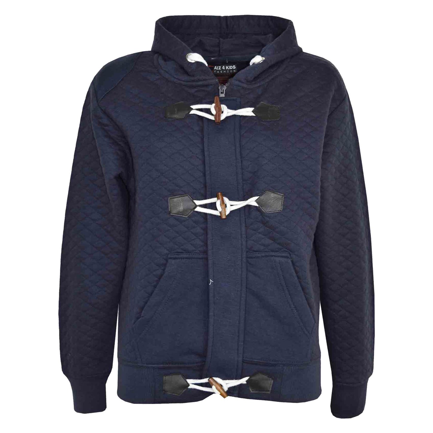 KIDS GIRLS BOYS DUFFEL HOODIE KIDS QUILTED FLEECE HOODED JACKET AGE 7-13 YEARS