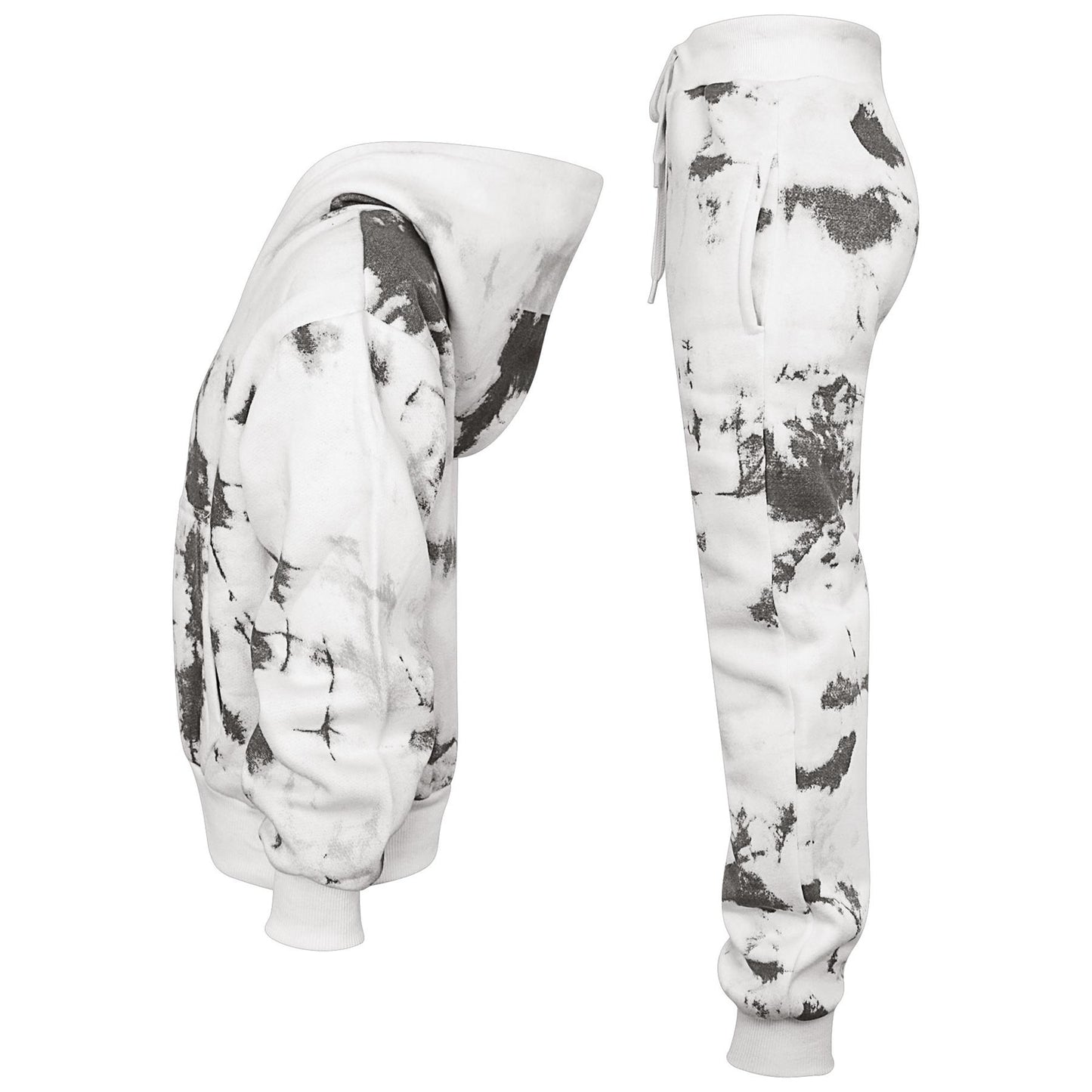 Kids Cropped Tie Dye Tracksuit Hoodie Jogging Sweatpants Girls Age 5-13 Years