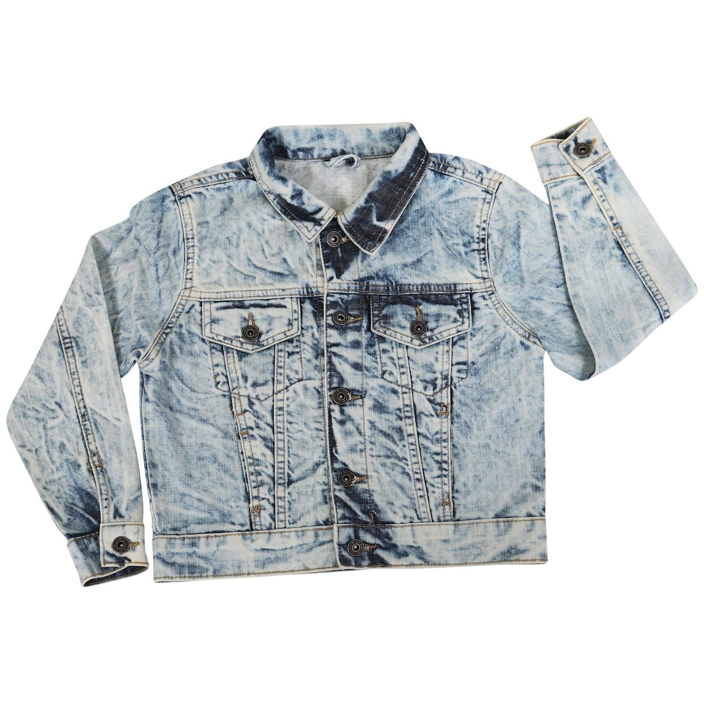 Kids Trendy Denim Jacket Jeans Blue Tie Dye Coat for Girls Age 3-13 Years