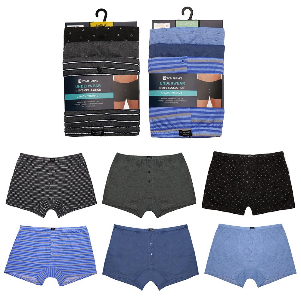A2Z Mens Plain Trunks Underwear Pack Of 3 Comfortable Fit Lightweight Knickers