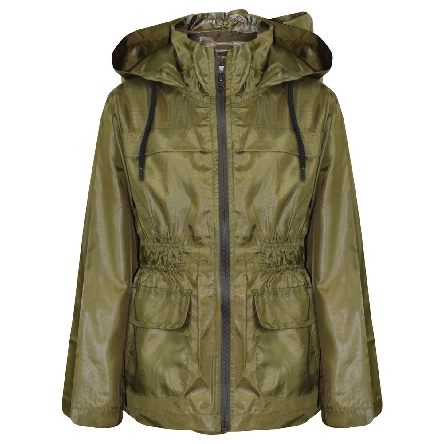 A2Z 4 Kids Unisex Raincoat Jackets Olive Windbreaker Waterproof Parka Shower Resistant Hooded Raincoat Childrens Girls Boys Age 5 6 7 8 9 10 11 12 13 Years