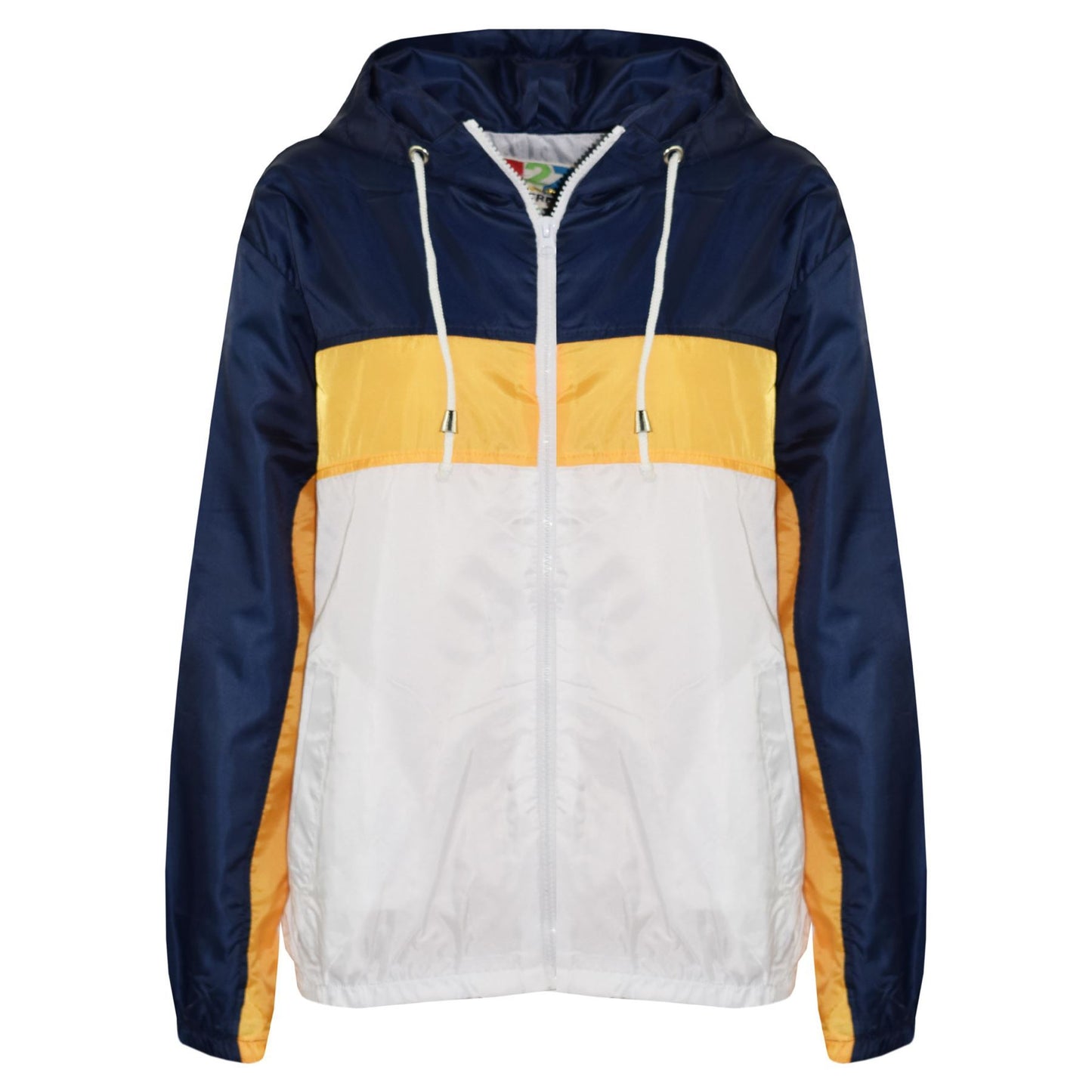 Kids Boys Girls Windbreaker Contrast Block Hooded Jackets Rain Mac Raincoat 5-13