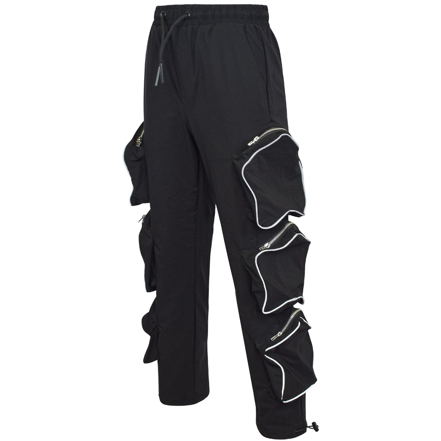 Kids Girls Cargo Trousers Elasticated Waist Comfortable Joggers Casual Pants