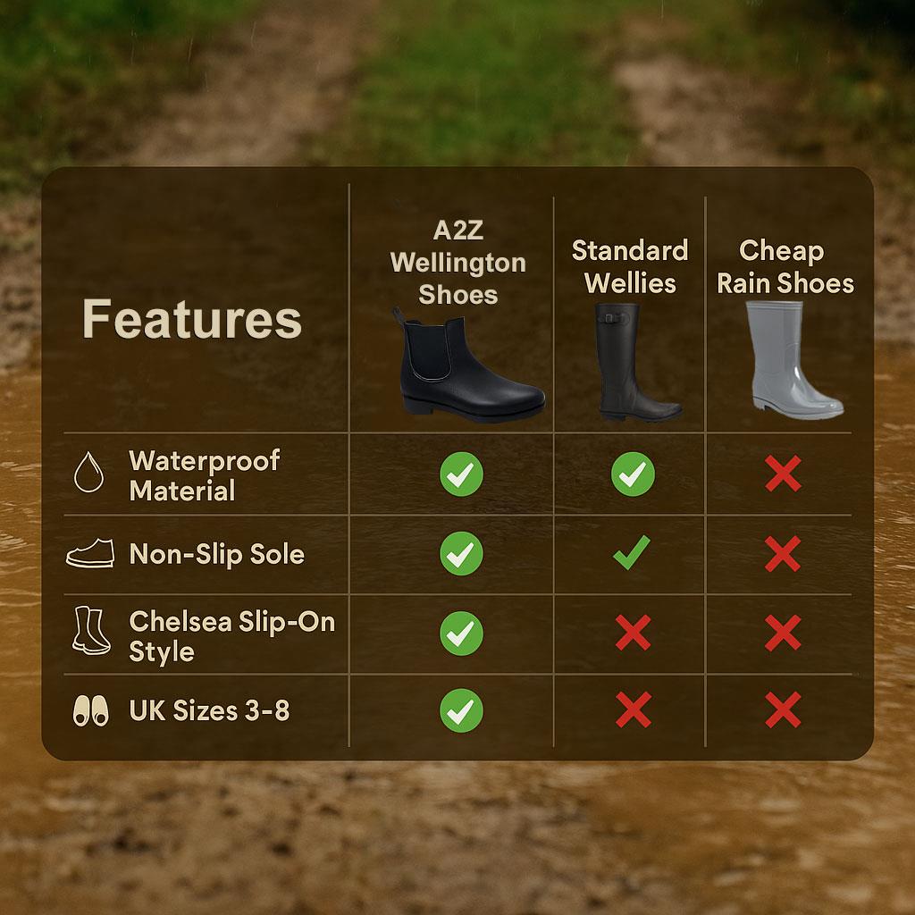 A2Z Ladies Girls Teens Wellington Ankle Boots Waterproof PVC Chelsea Rain Shoes