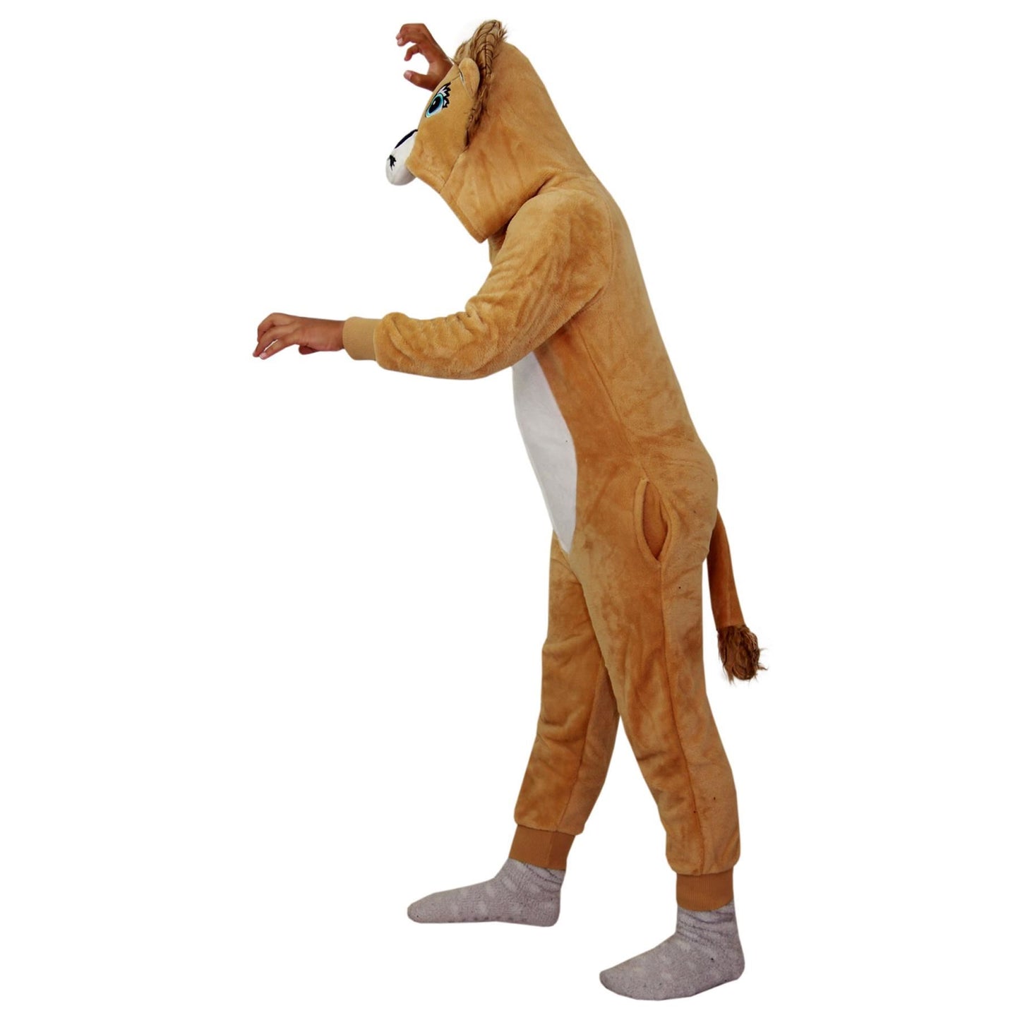 Kids Boys Girls Soft Fluffy Animal Lion A2Z Onesie One Piece Xmas Costume 2-13 Y