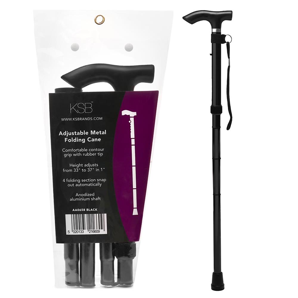 A2Z Unisex Lightweight Foldable Walking Stick Adjustable Height Ergonomic Handle