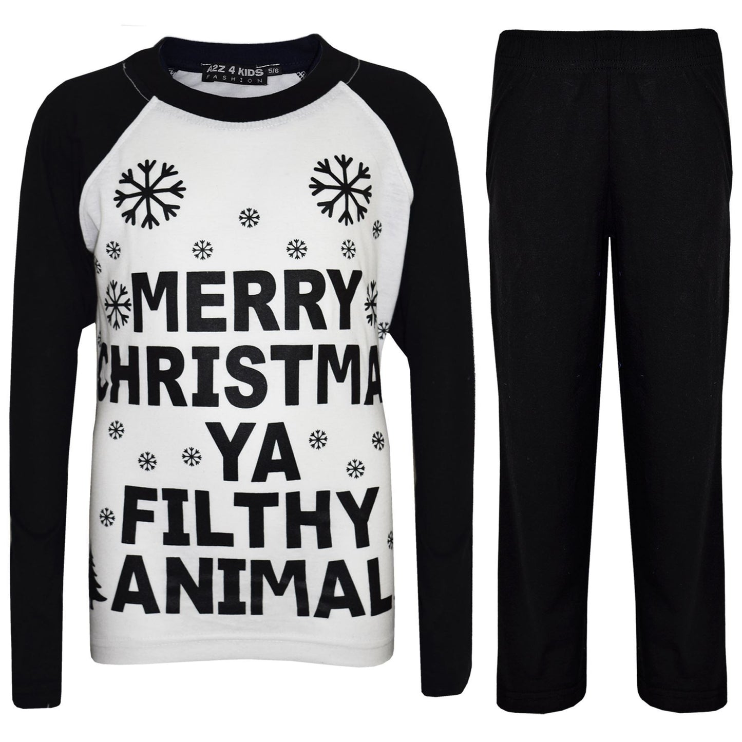 Kids Girls Boys PJ'S "YA FILTHY" Printed Christmas Pyjamas New Age 5-13 Years