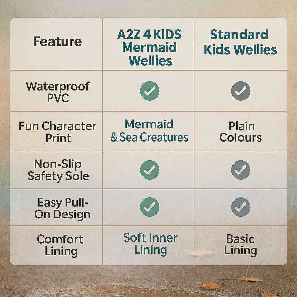 A2Z 4 kids Girls Mermaid Wellington Wellies Childrens Waterproof PVC Rain Boots