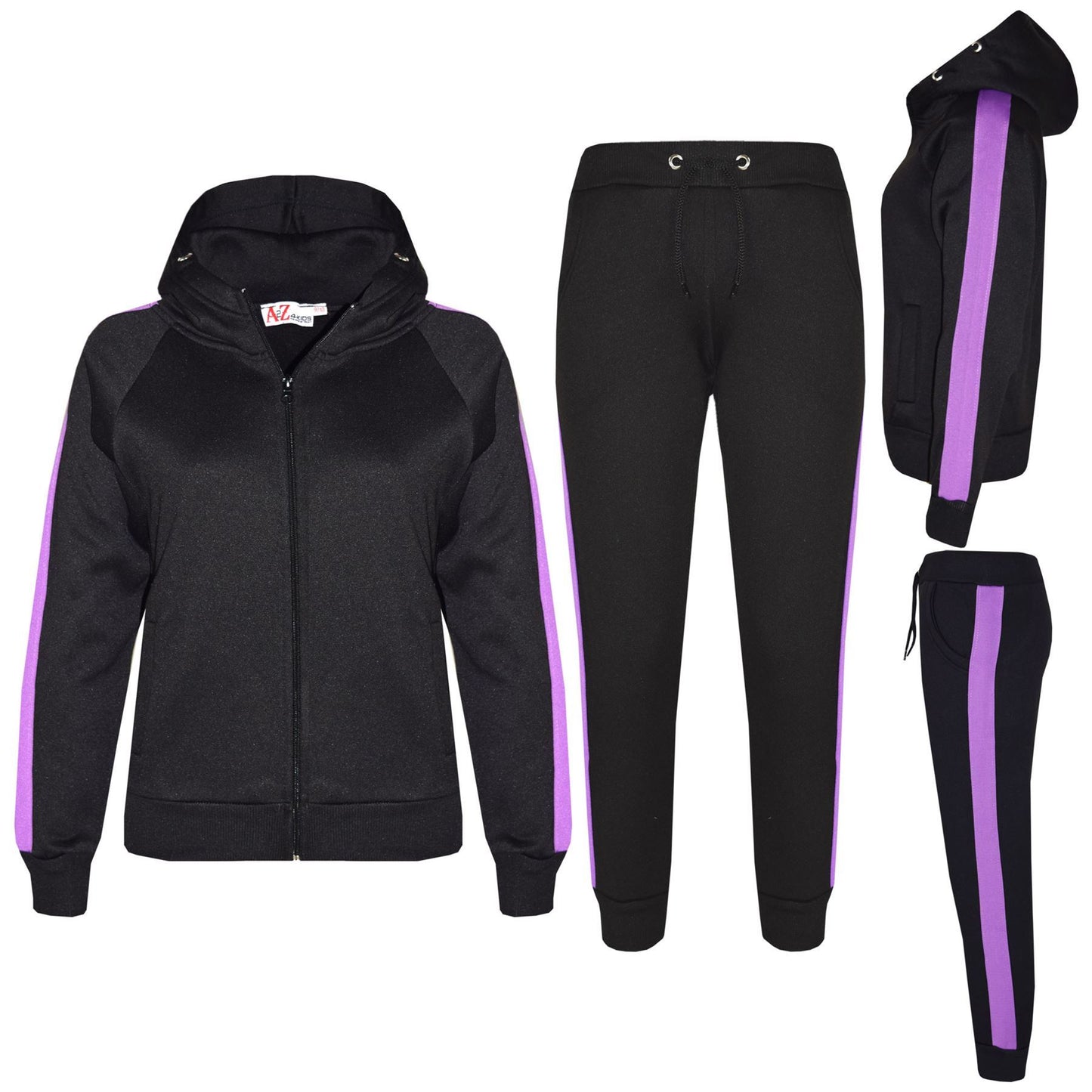 Kids Girls Boys Jogging Suit Fleece Hooded Hoodie Bottom Tracksuit Jogger 5-13Yr