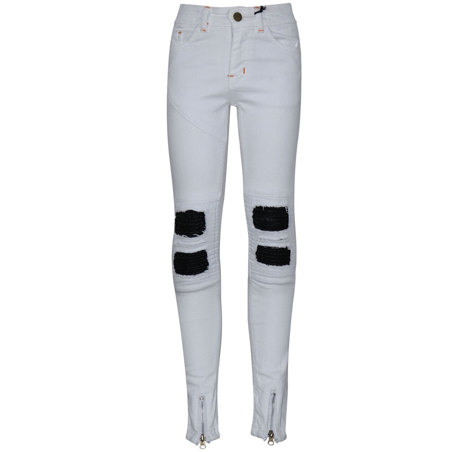 Kids Girls Stretchy Jeans Designer Ripped Drape Panel Denim Pant Trouser 5-13 Yr