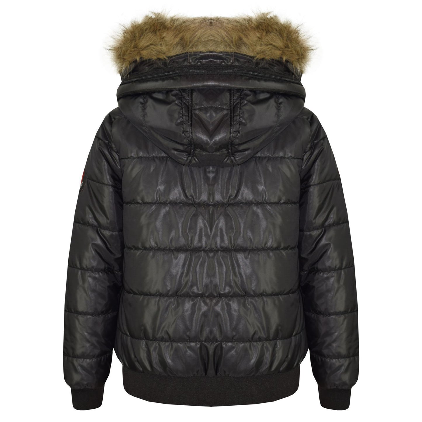 Boys Girls Jackets Kids Maya Faux Fur Hooded Padded Puffer Bubble Coats 5-13 Yrs