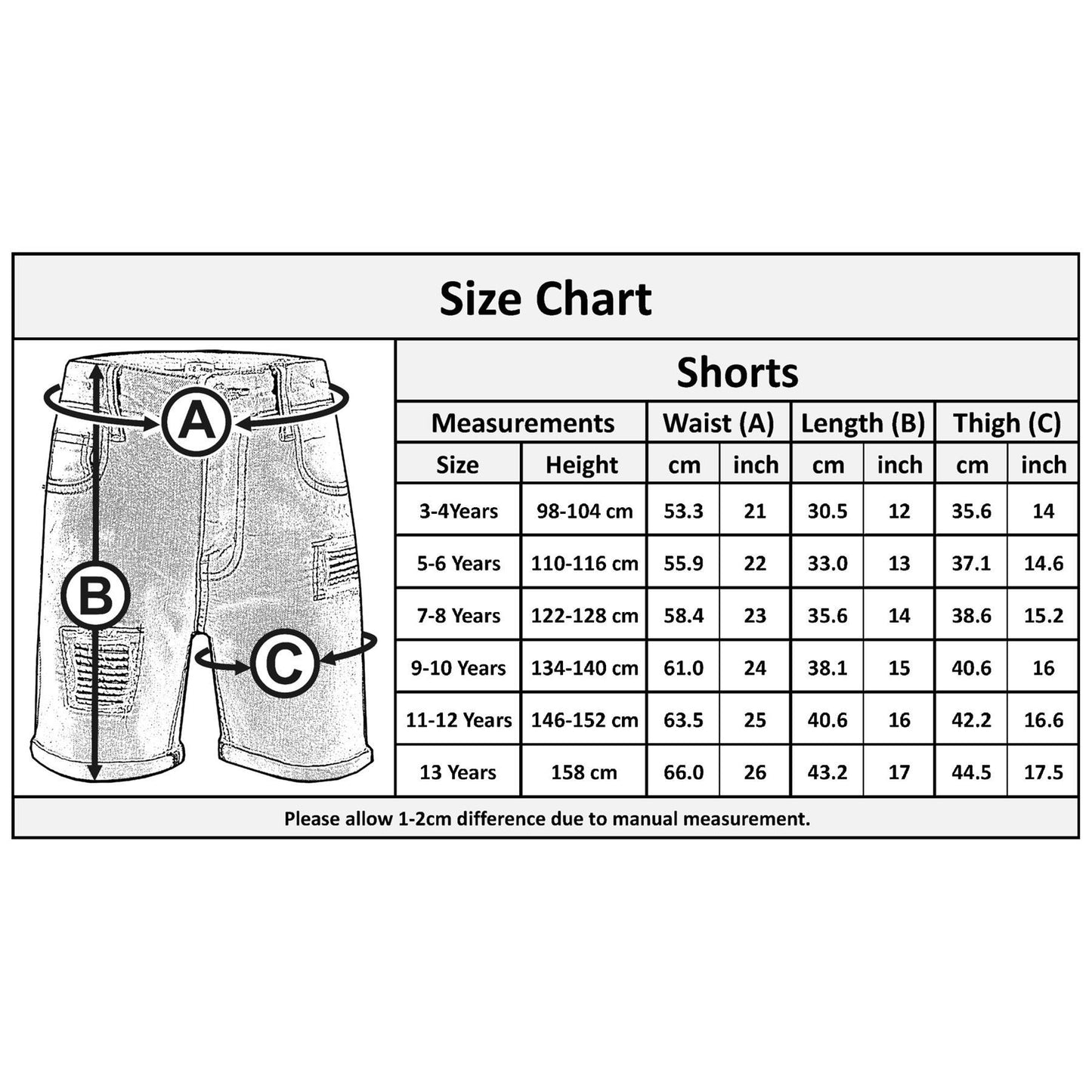 Kids Boys Ripped Light Blue Denim Shorts Comfort Stretch Jeans Trouser Pants