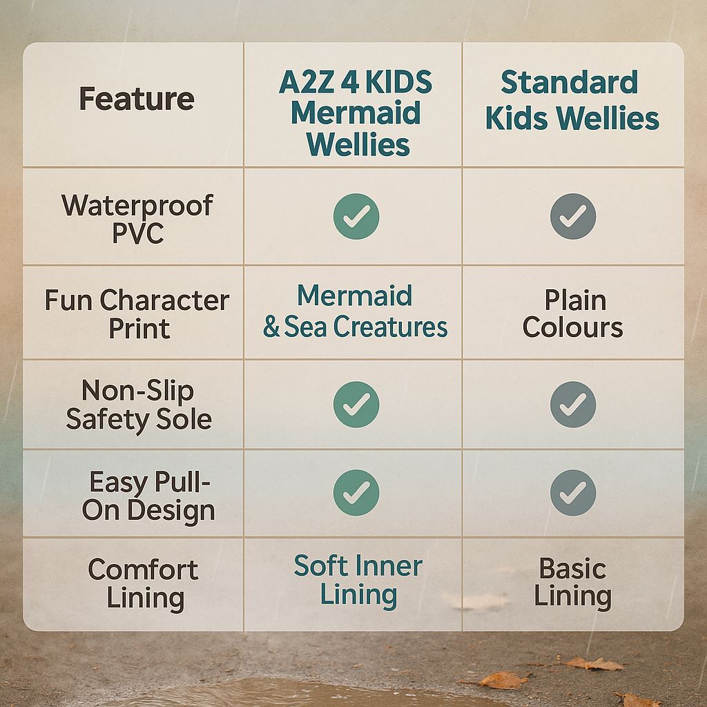 A2Z 4 kids Girls Mermaid Wellington Wellies Childrens Waterproof PVC Rain Boots