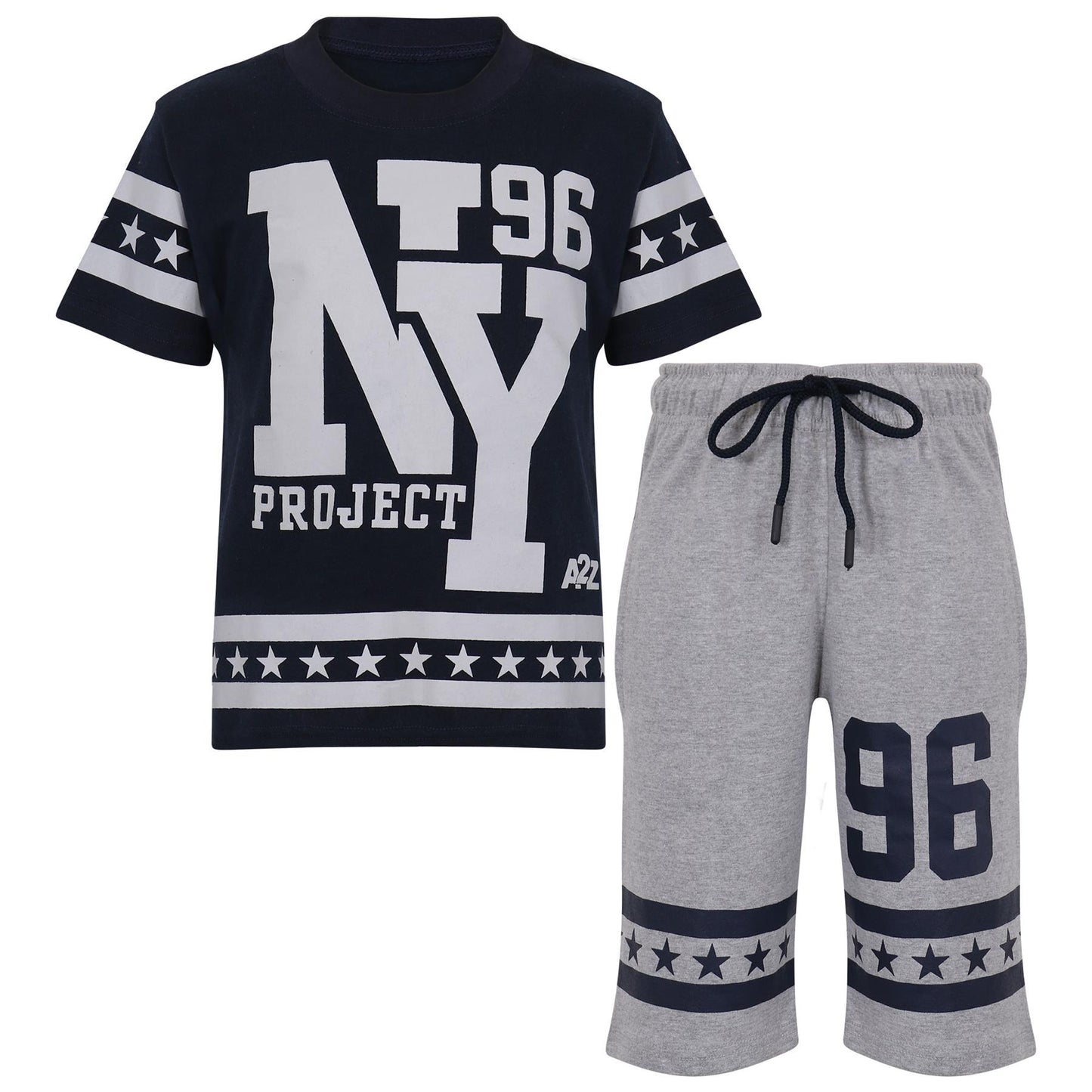 Kids Boys Girls T Shirt Short Set NY New York T-Shirt Top Shorts Set Age 5-13