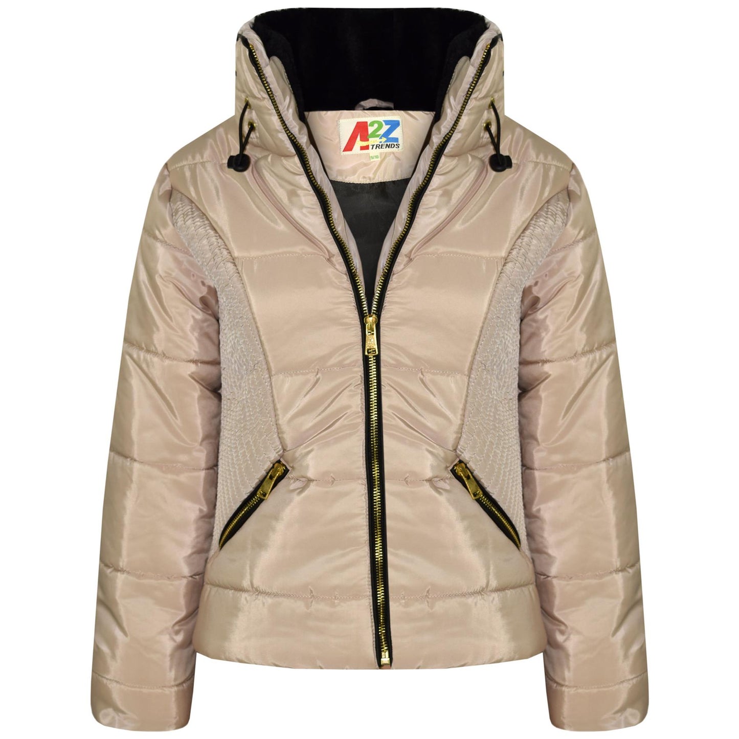 A2Z 4 Kids Girls Jacket Padded Puffer Jackets Faux Fur Collar Thick Coat 3-13