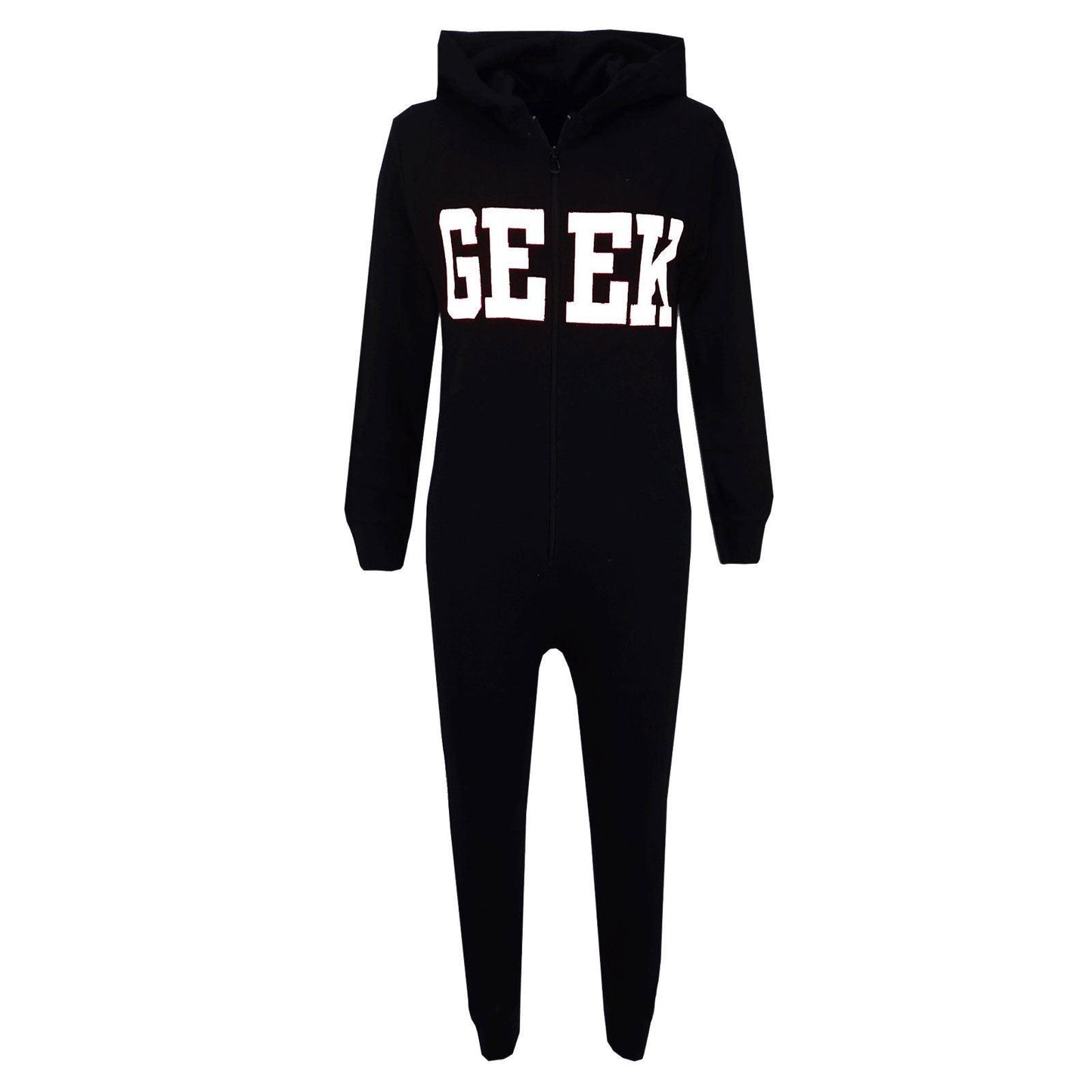 A2Z 4 Kids Girls Boys GEEK Hooded Onesie Children Hooded Ribbed Cuffs Pyjamas