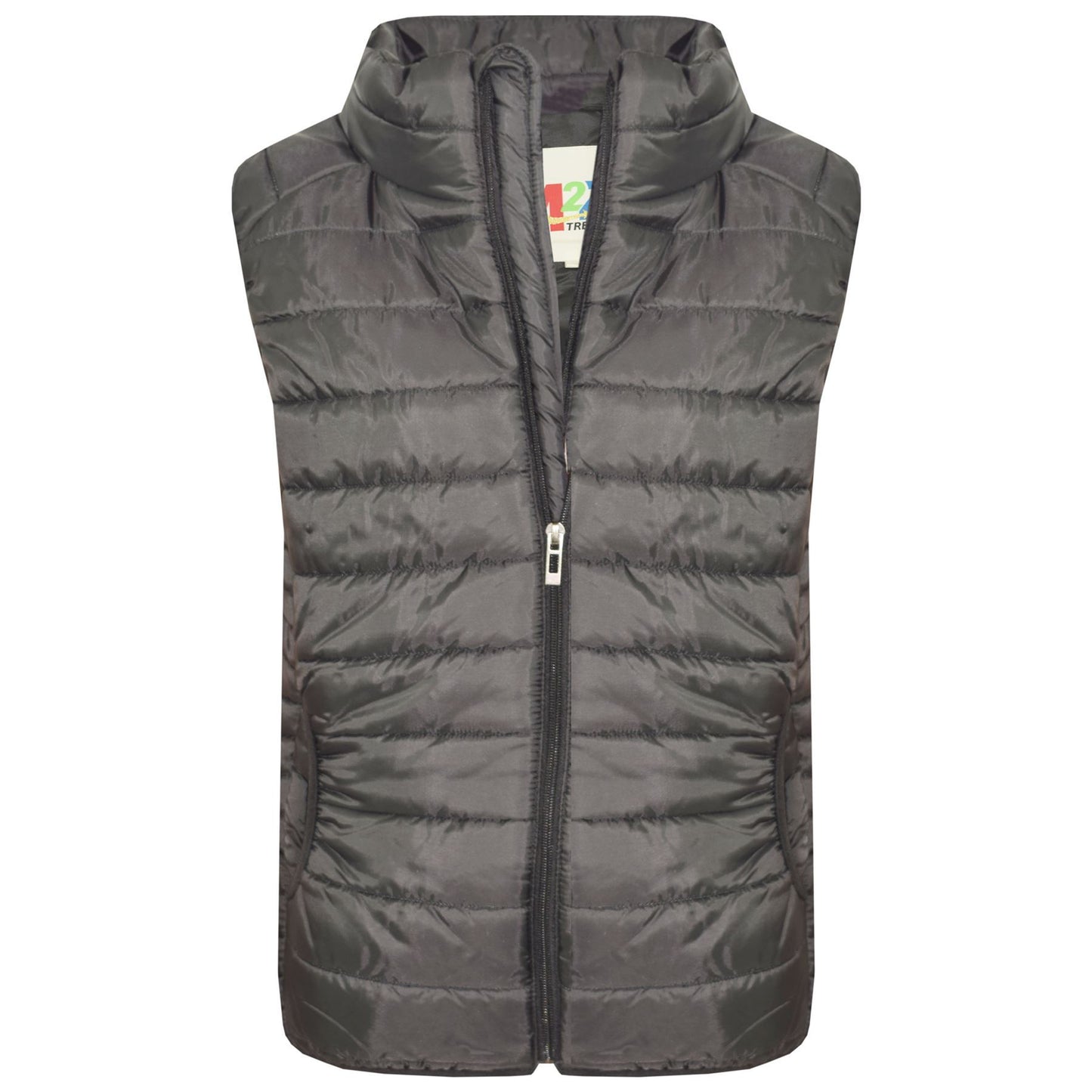Kids Girls Boys Sleeveless High Neck Padded Lined Gilet Bodywarmer Jackets 5-13Y