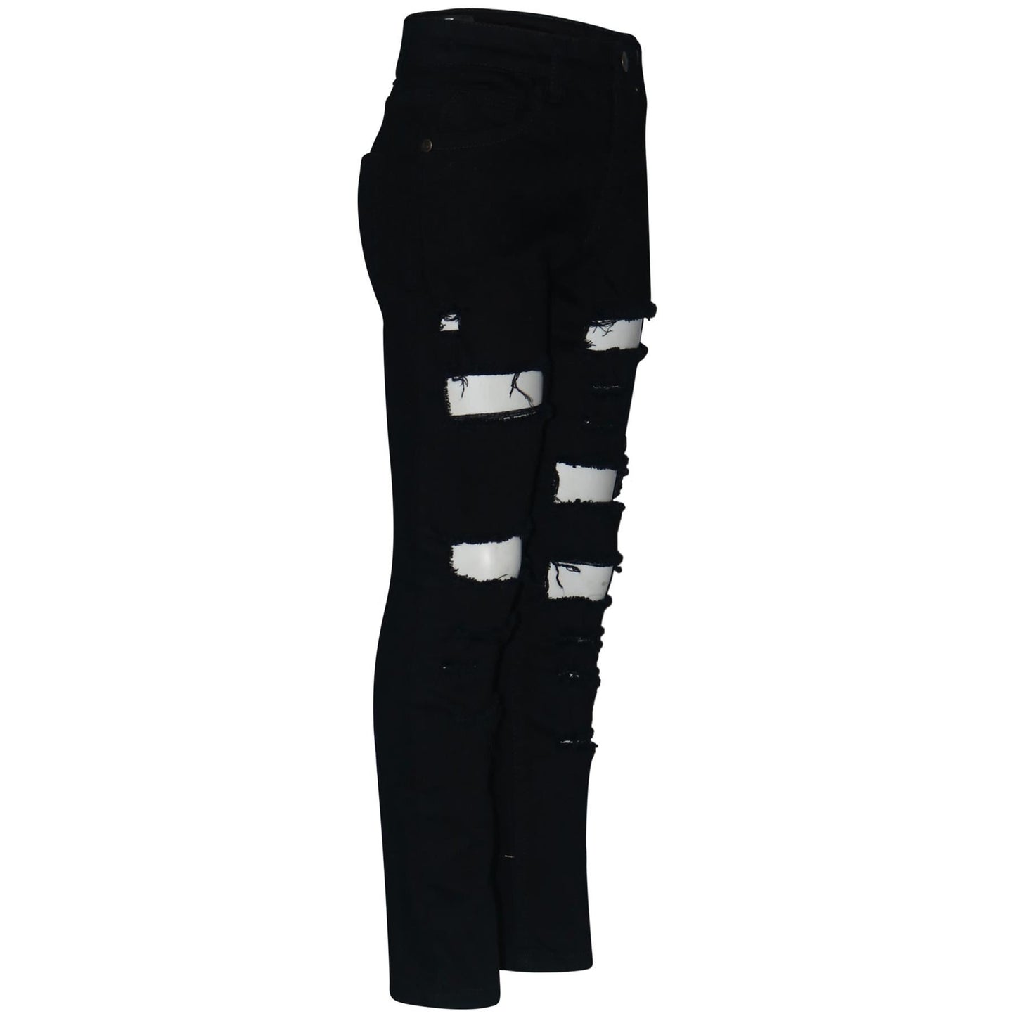 Boys Ripped Denim Jeans Comfortable Stretch Skinny Trousers Trendy Summer Pants