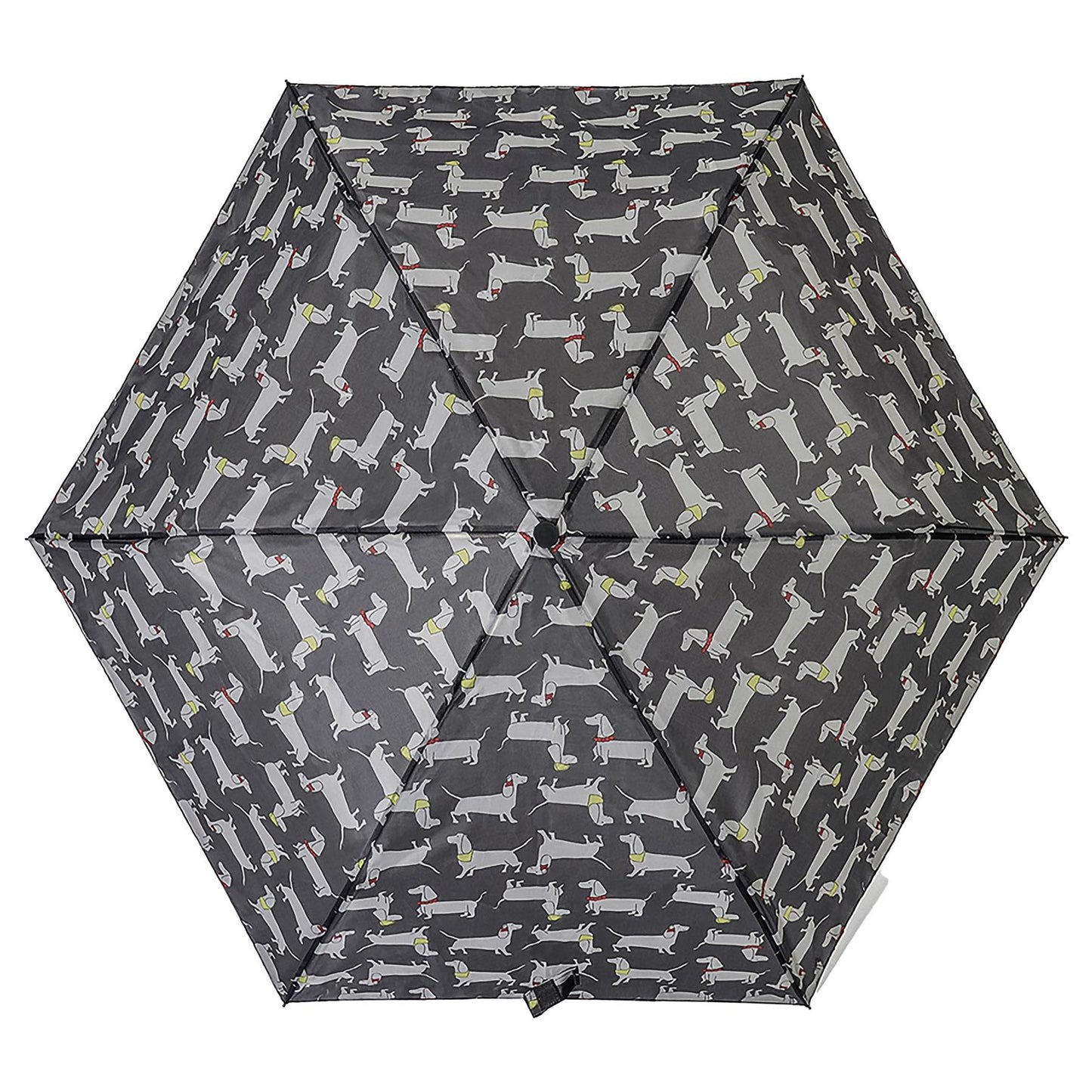 Ladies Supermini Folding Umbrella Sausage Dog AOP Lightweigh 50cm Compact Brolly