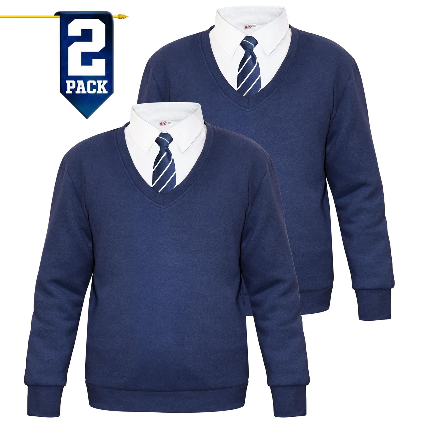 Kids Girls Boys Scouts School Uniform V Neck Jumper Single & 2 Pack Sweatshirt