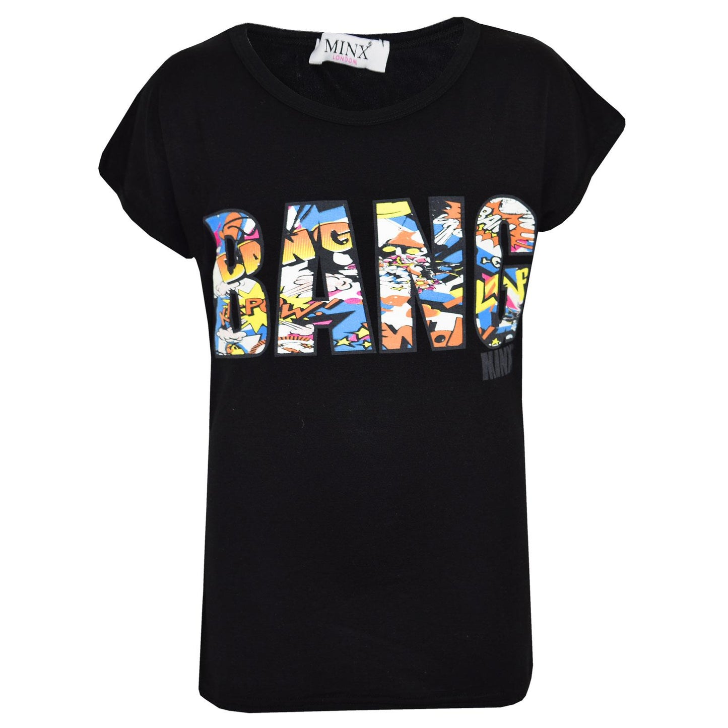 Kids Girls BANG Printed Comic Book Print Fashion Trendy Top New Age 7-13 Years