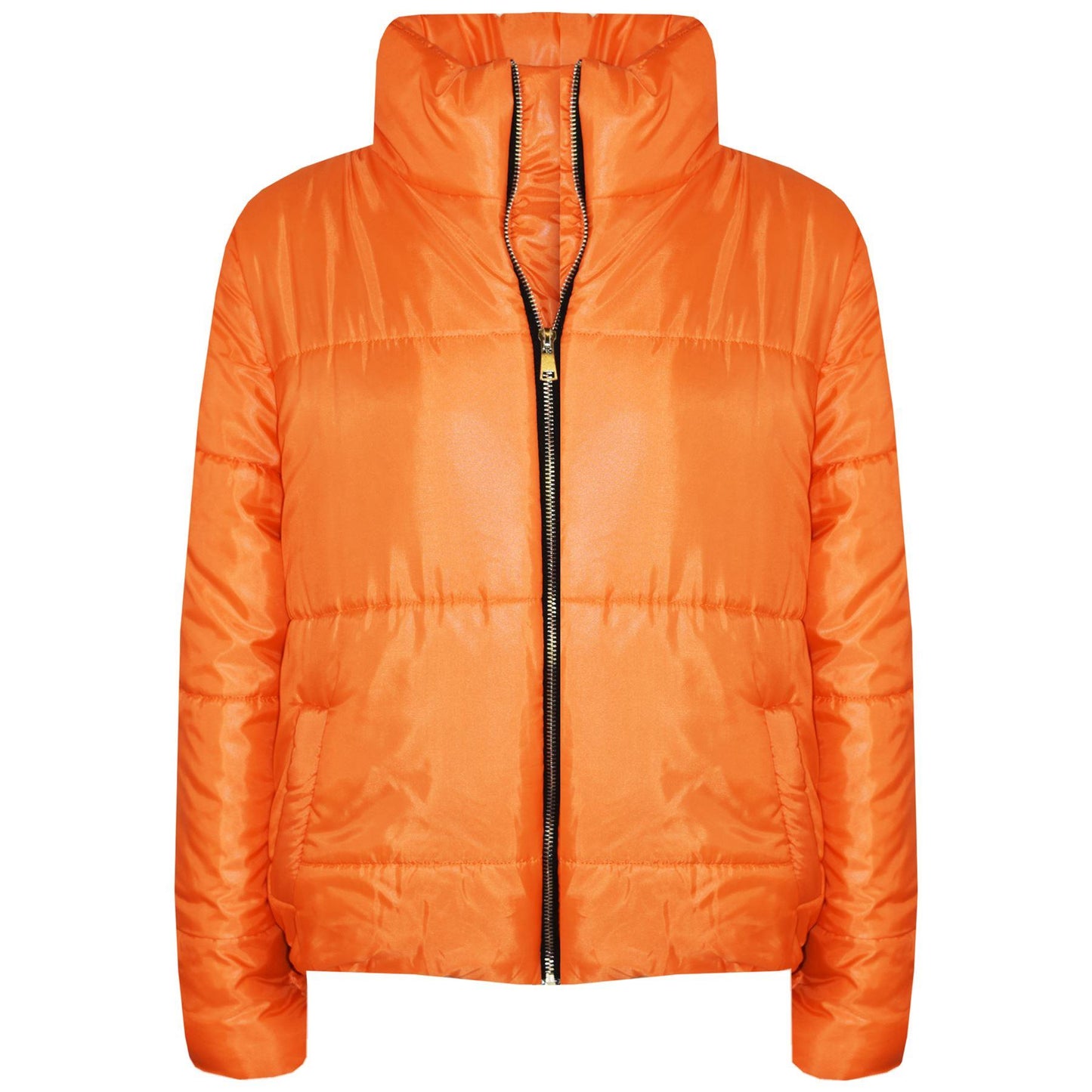 Girls Jacket Kids Wetlook Cropped Padded Quilted Puffer Bubble Jackets Coat 5-13