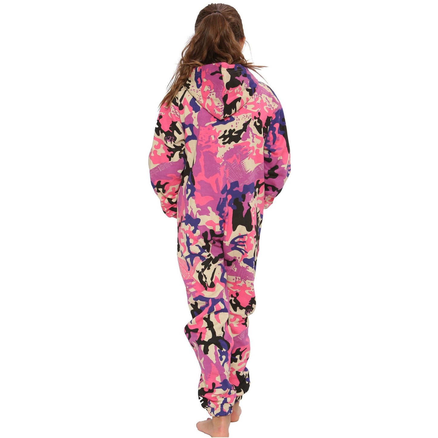A2Z Onesie One Piece Kids Camo Baby Pink Pyjamas Sleepsuit Costume Girls & Boys