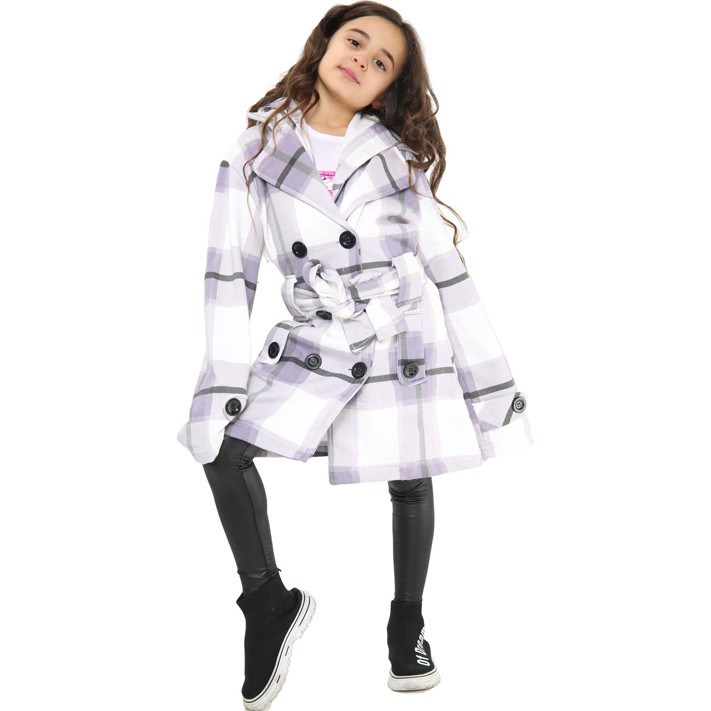 A2Z 4 Kids Parka Jacket Hooded Warm Jacket Oversized Belted Cuffs 5 -13 Years