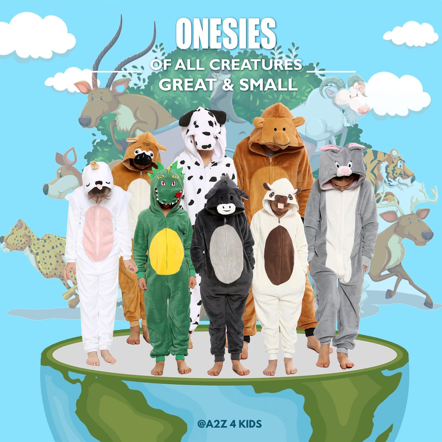 A2Z Onesie One Piece Kids Animal Pyjamas Rottweiler Sleepsuit Costume Girls Boys