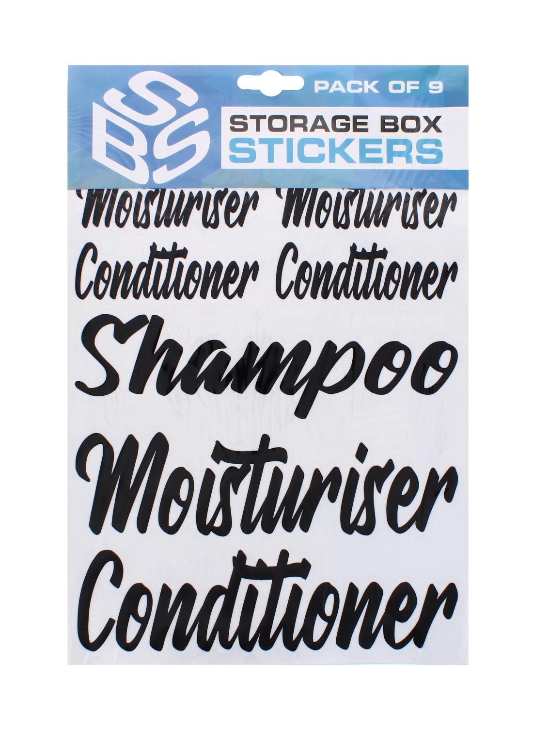 A2Z Storage Box Stickers Assorted 9 Pack Vinyl Organising Labels for Home