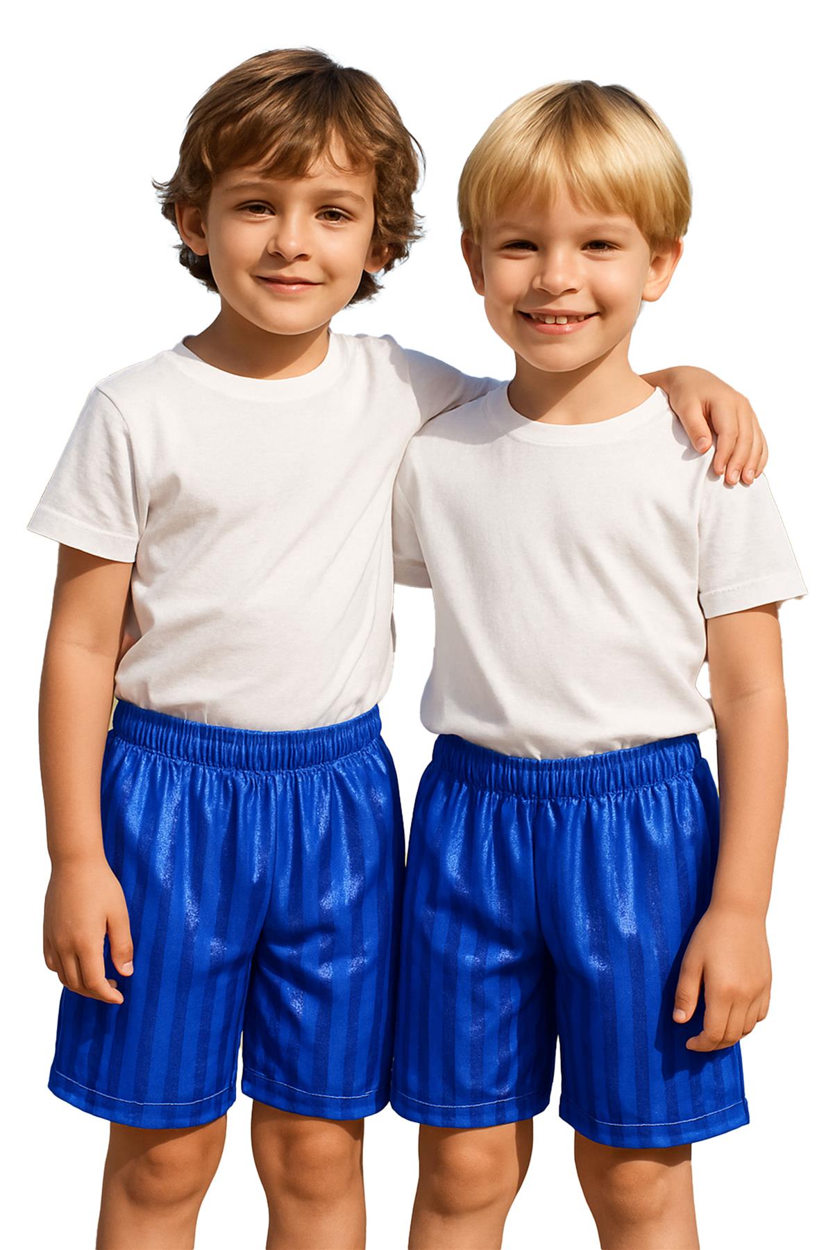 A2Z 4 Kids Shadow Stripe PE Shorts Pack of 2 Football Gym Shorts Age 2-13 Years