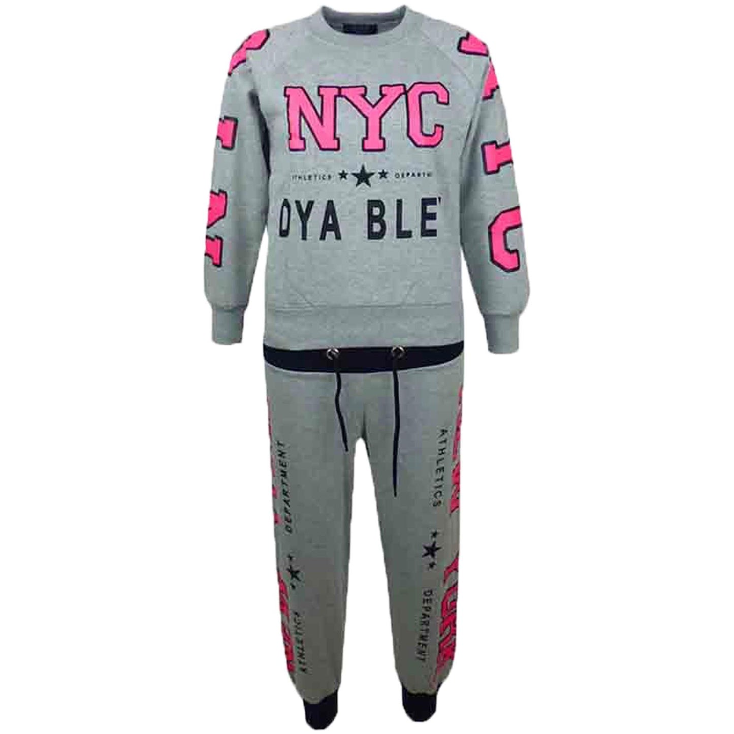 KIDS GIRLS TRACKSUIT NYC NEW YORK STYLISH JOG SUIT HOODIE BOTTOM JACKET JOGGERS