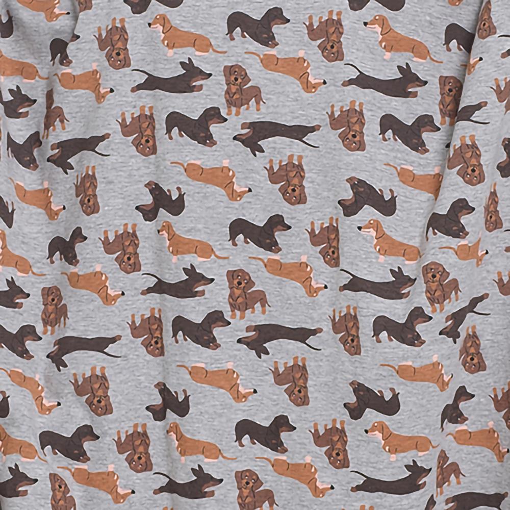 A2Z Ladies Sausage Dog Nightie Grey Soft Cotton Jersey Oversized Sleep Dress