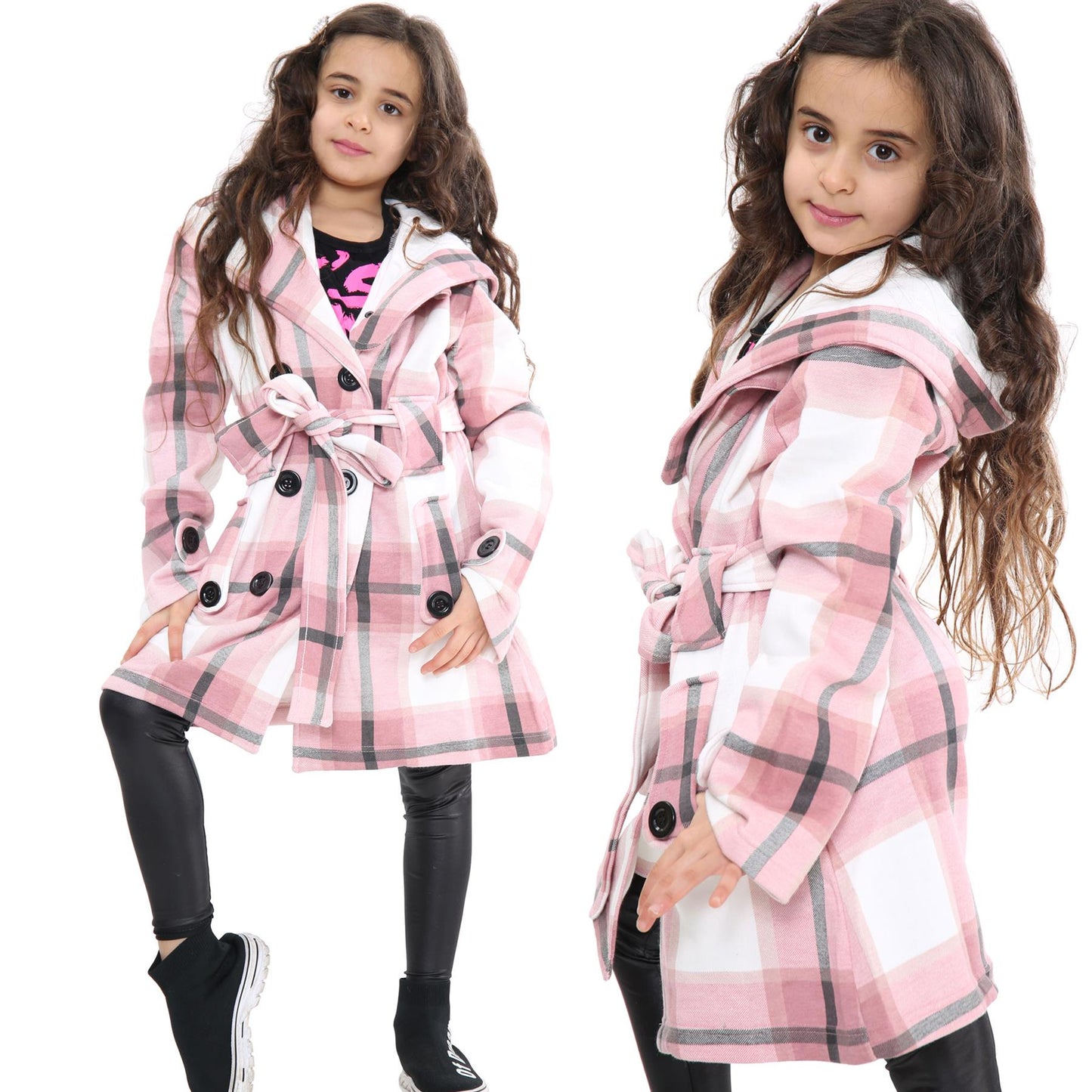 A2Z 4 Kids Parka Jacket Hooded Warm Jacket Oversized Belted Cuffs 5 -13 Years