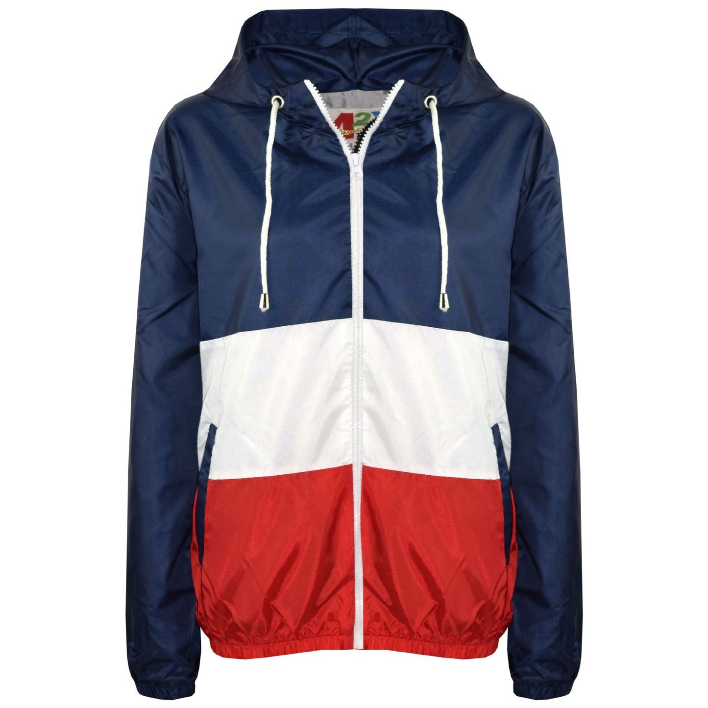 Kids Girls Boys Windbreaker Contrast Panel Jackets Hooded Raincoat Rain Mac 5-13