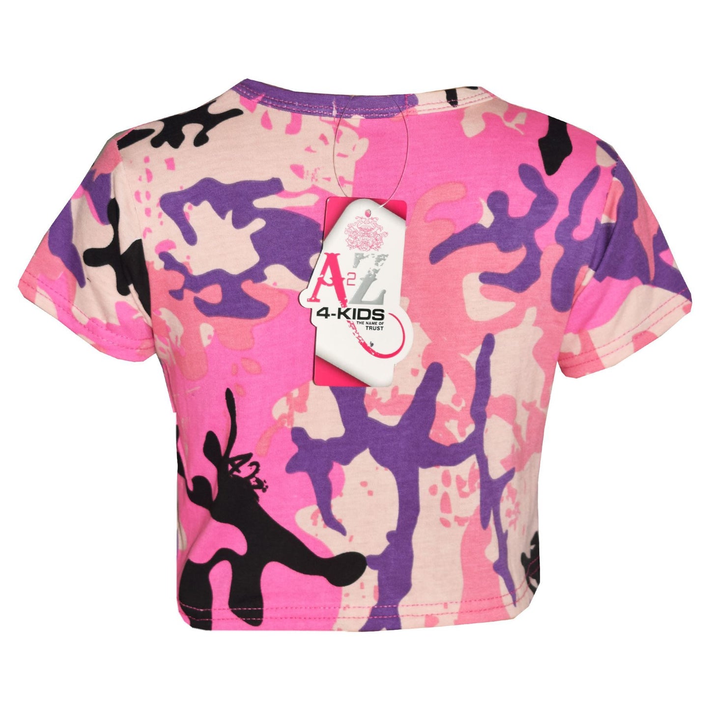 A2Z 4 Kids Camouflage Crop Top & Skater Skirt Set Short Sleeves T Shirt Summer Outfit 2 Piece Activewear For Girls Age 5-13 years