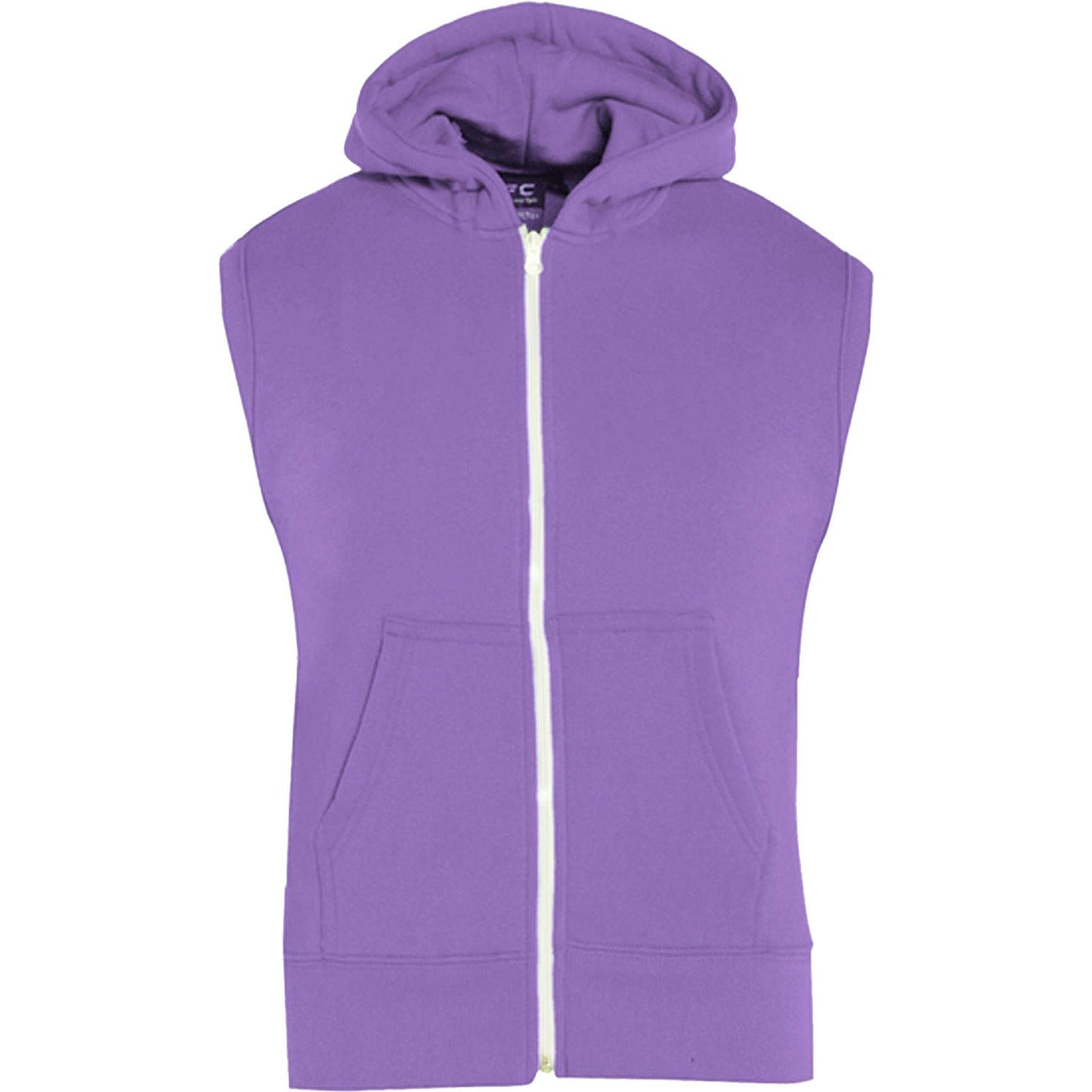 Kids Hooded Gilet Jacket Fleece Fabric No Sleeve Zipper Coat Boys Age 5-13 Year