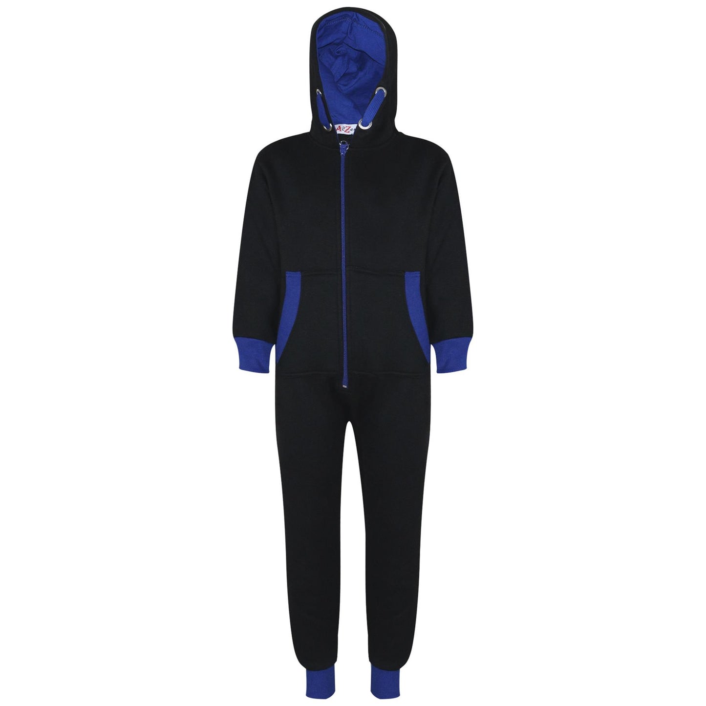 A2Z 4 Kids Girls Boys Royal Blue Contrast Fleece Onesie All In One Jumsuit Playsuit Nightwear New Age 2 3 4 5 6 7 8 9 10 11 12._13 Years