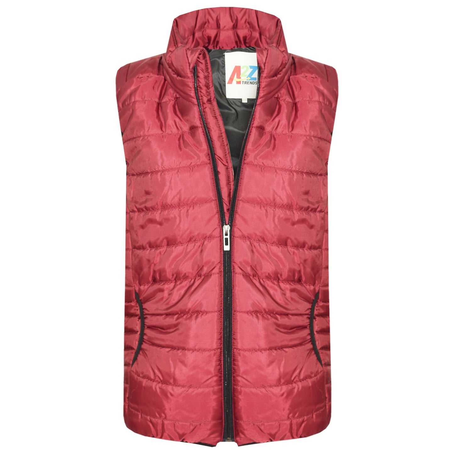 Kids Girls Boys Sleeveless High Neck Padded Lined Gilet Bodywarmer Jackets 5-13Y