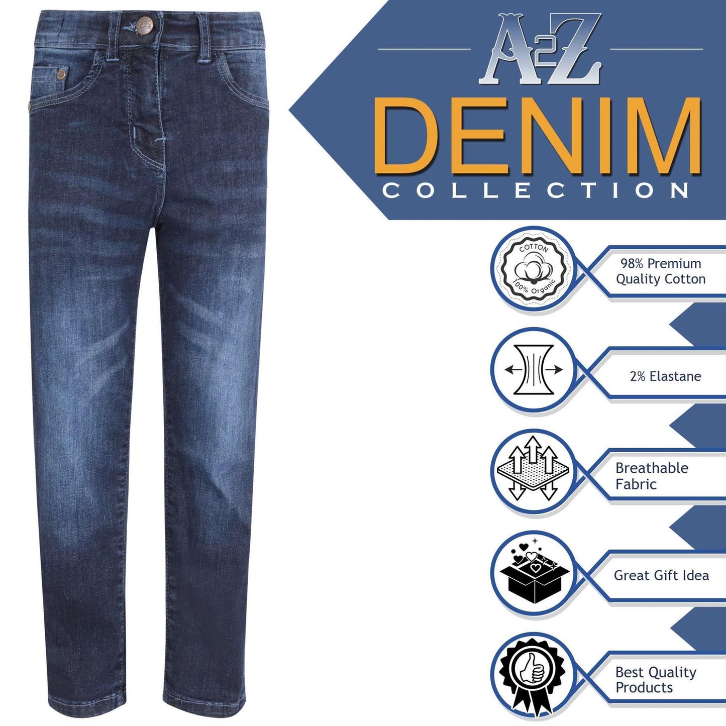 Kids Girls Relaxed Straight Fit Boot Cut Jeans For Teens Stretchy Jeans