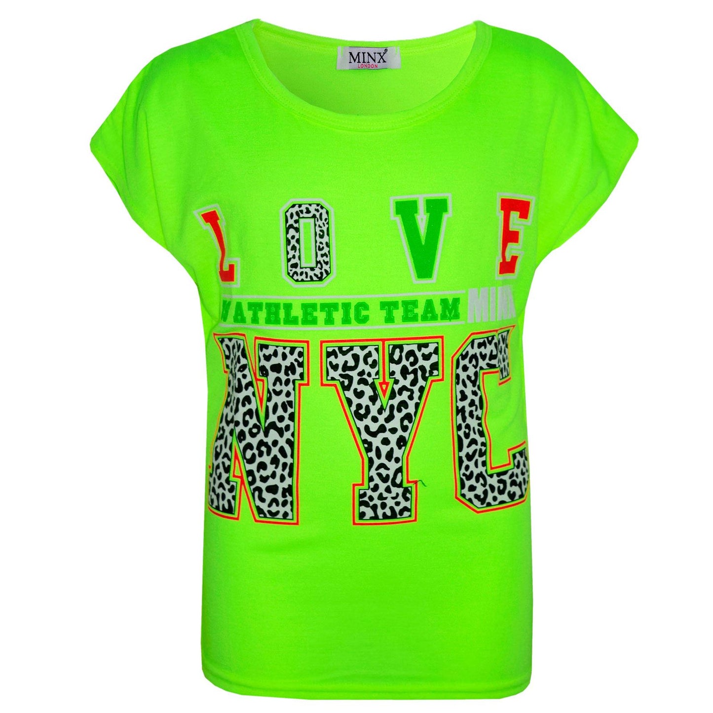 Kids Girls LOVE Us Athletic Team NYC Printed Trendy Fashion Crop Top 7-13 Years