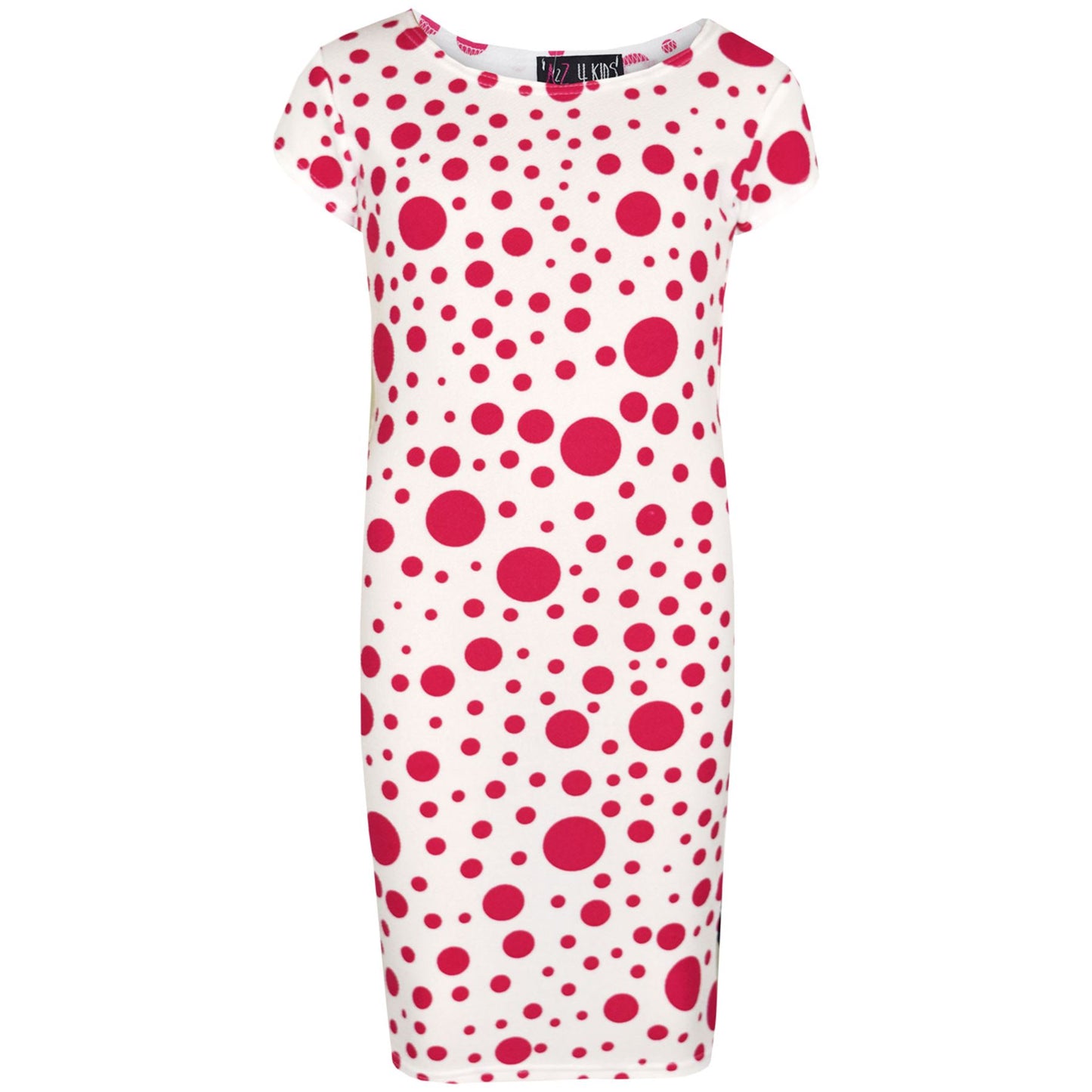 Girls Dresses Kids Pink Polka Dot Print Crop Top Legging Midi Skater Dress 7-13Y